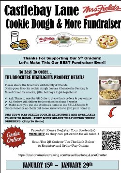 Mrs. Field's Fundraiser 1/15-1/29